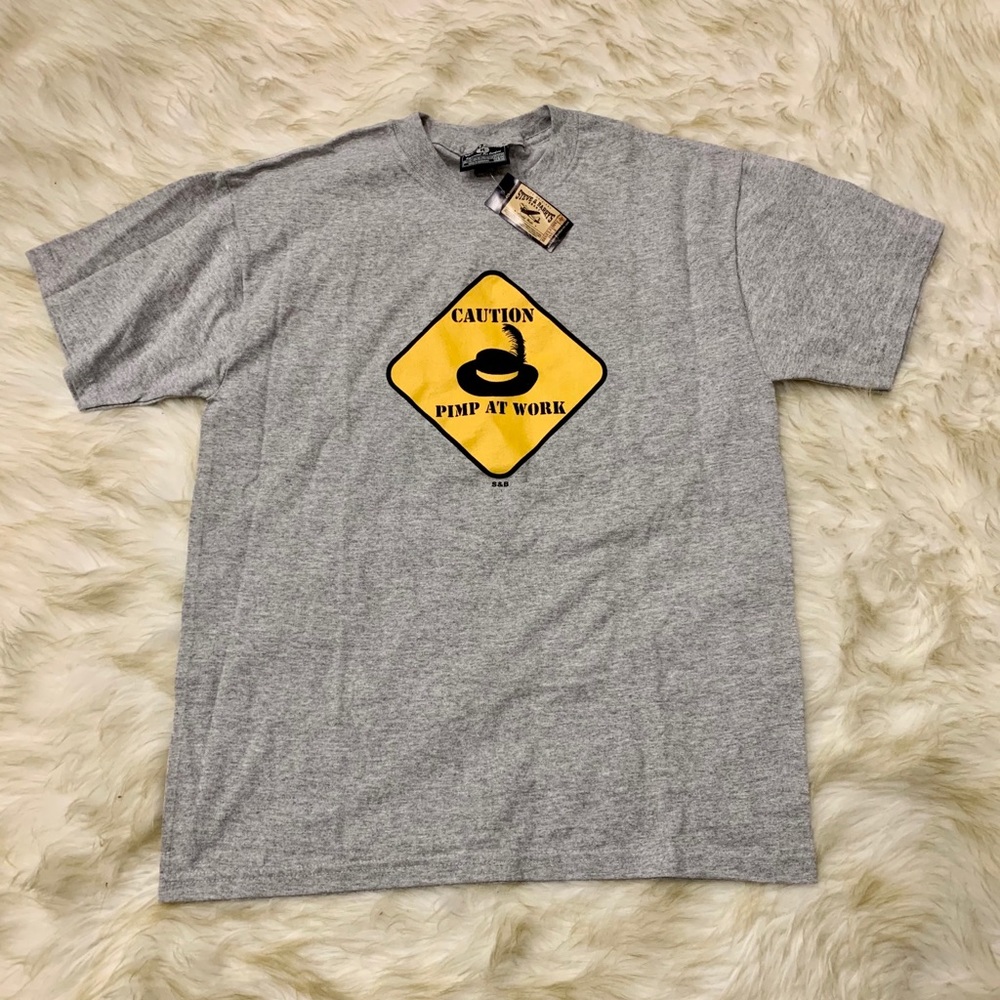 NWT Steve & Barry’s Caution Pimp at Work T-Shirt M